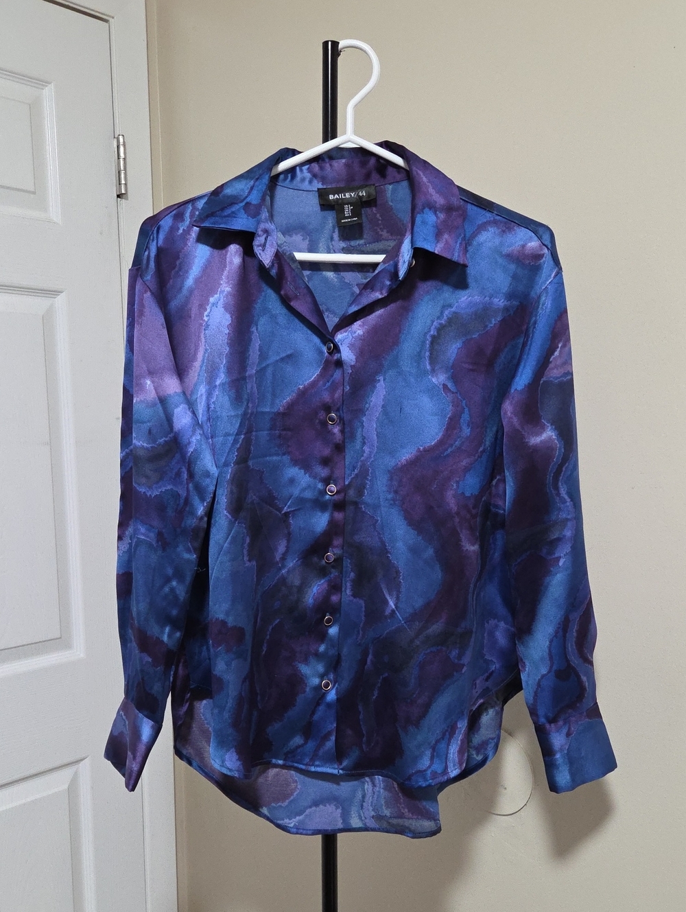 Bailey 44 Blue & Purple Satin Button-Up Shirt